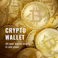 Crypto wallet finance template psd open-source blockchain social media post