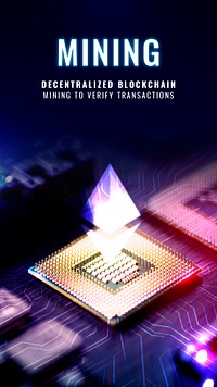 Mining decentralized blockchain template psd finance technology social media story