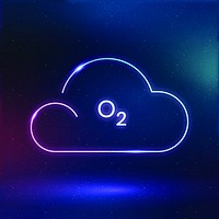 Cloud O2 icon vector oxygen symbol for air pollution