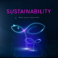 Sustainability environment technology banner template psd