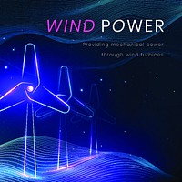 Wind power environment template vector clean technology banner