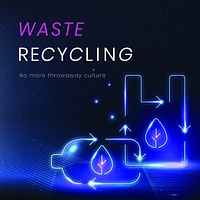 Waste recycling environment template vector