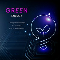 Green energy technology template psd environment banner