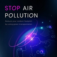 Stop air pollution template psd environment technology banner