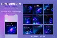 Environmental technology banner template psd set