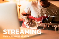 Music streaming technology template psd entertainment blog banner