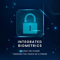 Integrated biometrics technology template psd with lock icon