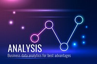 Data analysis technology template psd in dark blue tone