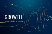 Business growth technology template psd in dark blue tone