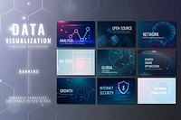 Data visualization technology template psd set