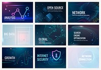 Data visualization technology template psd set