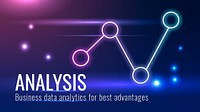 Data analysis technology template psd for social media banner in dark blue tone