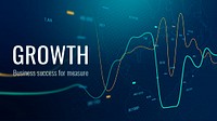 Business growth technology template psd for social media banner in dark blue tone