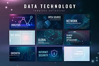 Data technology banner template psd set