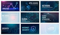 Data technology banner template psd set