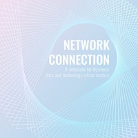 Network connection technology template psd for social media post in light blue tone