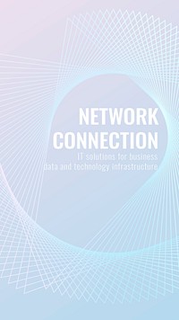 Network connection technology template psd for social media story in light blue tone