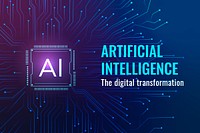 Futuristic AI technology template psd disruptive technology blog banner