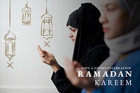 Ramadan Kareem banner template psd with greeting