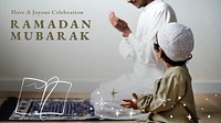 Ramadan Mubarak banner template psd with greeting