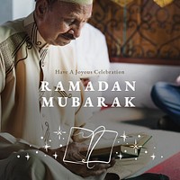 Ramadan Mubarak greeting template psd for social media post