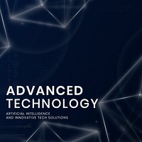 Advanced technology banner template psd with digital background