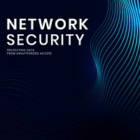 Network security technology template psd with digital background