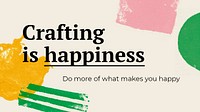 Art creativity banner template psd with paint stamp pattern
