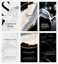 Marble business card template psd in luxury style collection