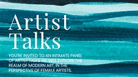 Artist talks watercolor template psd aesthetic blog banner advertisement