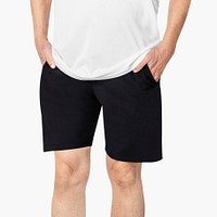 Black shorts psd mockup men’s apparel