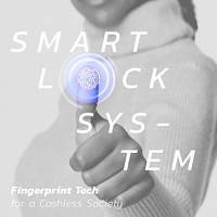 Smart lock system psd editable template 