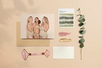 Aesthetic beauty flat lay mockup psd