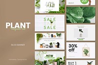 Online houseplant shop template psd set
