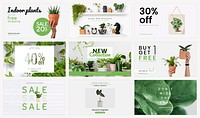 Online houseplant shop template psd set