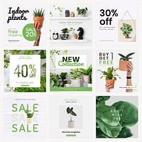 Online houseplant shop template psd set