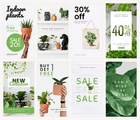 Online houseplant shop template psd set