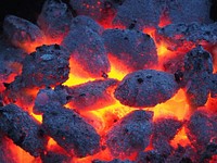 Coal, burning, fire. Original public domain image from Wikimedia Commons