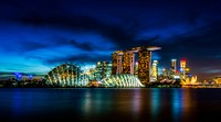 Singapore skyline from Skyline Promenade. Original public domain image from Wikimedia Commons