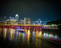 Singapore - Esplanade Bridge. Original public domain image from Wikimedia Commons