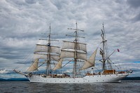 Norwegian training ship Christian Radich. Original public domain image from Wikimedia Commons