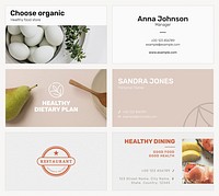 Food business card template psd set