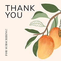 Summer floral thank you for subscribing social template illustration