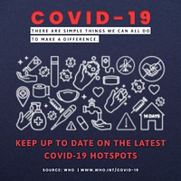 Keep up to date on the latest COVID-19 hotspots social template source WHO mockup
