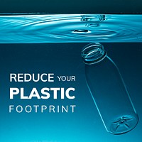 Reduce your plastic footprint social media template mockup