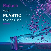 Reduce your plastic footprint social media template mockup