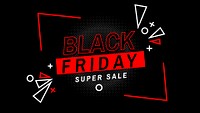 Red Black Friday psd super sale poster template