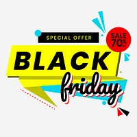 Colorful psd Black Friday bold funky text ad poster template