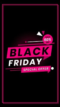 Psd sale 50% Black Friday ad promotional banner template bold font