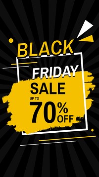 Black Friday sale 70% psd yellow advertising banner